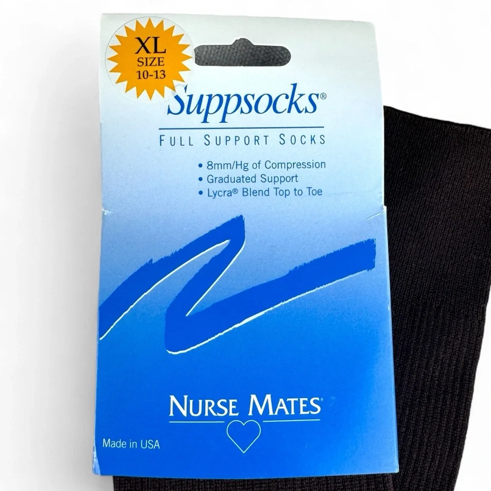 Nurse‎ Mates Full Support Socks Brown Womens Size XL (10-13) 1 Pair
